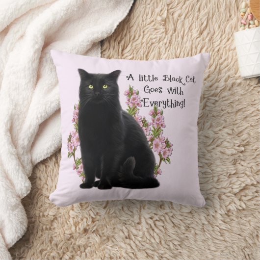 小さな黒猫 クッション (ブランケット)