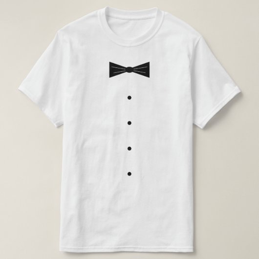 小さな黒蝶ネクタイのスモーキングコスチュームTシャツ Tシャツ (デザイン正面)