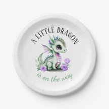 小さな龍が赤ちゃんのシャワーを途中にある