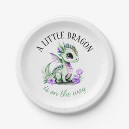 小さな龍が赤ちゃんのシャワーを途中にある ペーパープレート