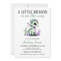 小さな龍が赤ちゃんのシャワーを途中にある