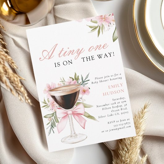 小さな1エスプレッソマルティーニ赤ちゃんシャワー招待状 招待状