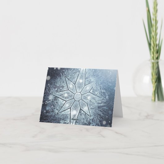 小さな、4" x 5.6" の折りたたみホリデーカード シーズンカード (裏面)