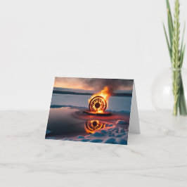 小さな、4" x 5.6" の折りたたみ式ホリデーカード シーズンカード