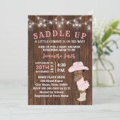 小さなAAのカウガールがやってくる!ベイビーシャワーのお知らせ 招待状 (スタンド正面)