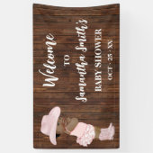 小さなAAカウガール西部ウェルカムベイビーシャワー 横断幕 (縦)