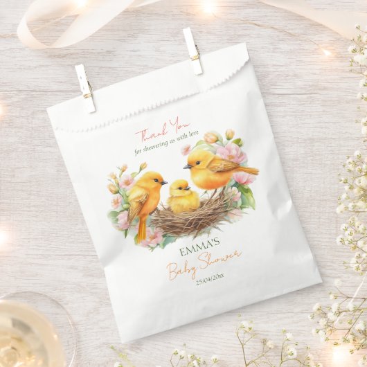 小さなbirdie孵化はすぐに春赤ちゃんシャワー フェイバーバッグ (クリップ留めされた状態)