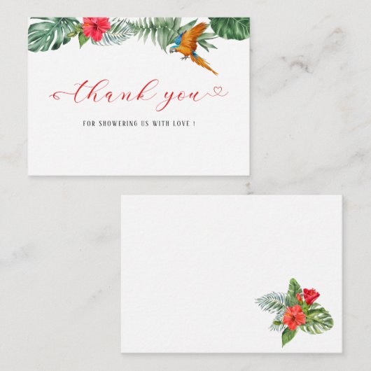 小さなbirdie水色の赤ちゃんシャワー感謝していユー ノートカード (正面/裏面)