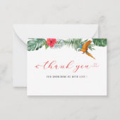 小さなbirdie水色の赤ちゃんシャワー感謝していユー ノートカード (正面)