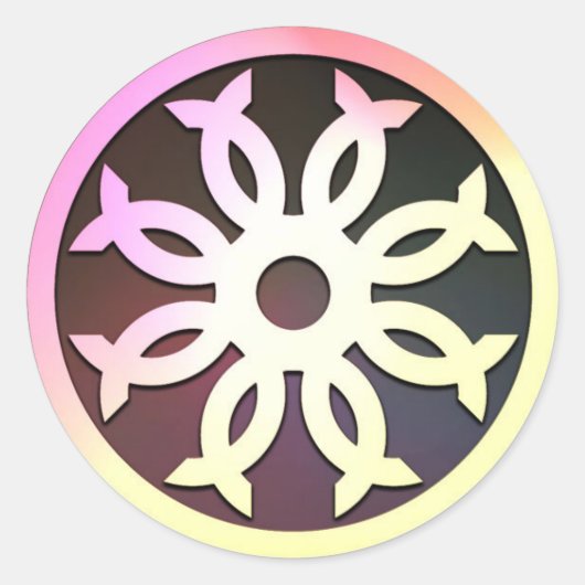 小さなCoCクレスト(カラフル) ラウンドシール (正面)