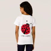小さなLadybugかわいい漫画のおもしろい赤いガーリー子供 Tシャツ (裏面フル)