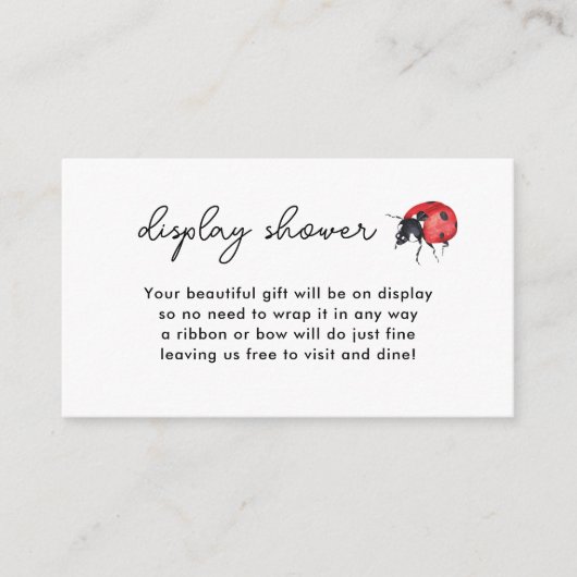 小さなLadybugディスプレイシャワー エンクロージャーカード (正面)
