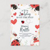 小さなLadybug女の子の赤ちゃんシャワーおむつラッフル エンクロージャーカード (正面)