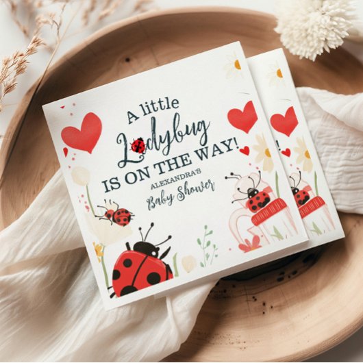 小さなLadybug女の子の赤ちゃんシャワー スタンダードカクテルナプキン