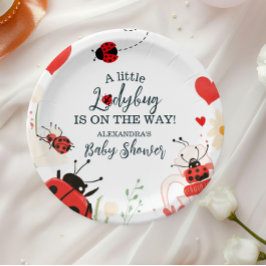 小さなLadybug女の子の赤ちゃんシャワー ペーパープレート