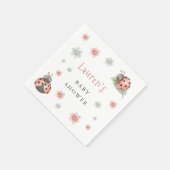 小さなLadybug虫の女の子赤ちゃんシャワー スタンダードカクテルナプキン (角)