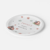 小さなLadybug虫の女の子赤ちゃんシャワー ペーパープレート (アングル)