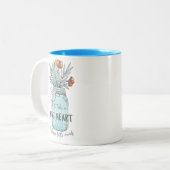 小さなMInds Mason Jarの形状に大きなハートを取る ツートーンマグカップ (正面左)