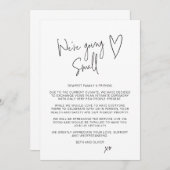 小さめの結婚式に変更 縮小版のウェディングスクリプトフォント 案内状 (正面/裏面)