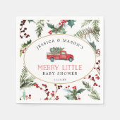 小さメリーいベビーシャワーカクテルナプキンレッドトラック スタンダードカクテルナプキン (正面)