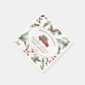 小さメリーいベビーシャワーカクテルナプキンレッドトラック スタンダードカクテルナプキン (角)