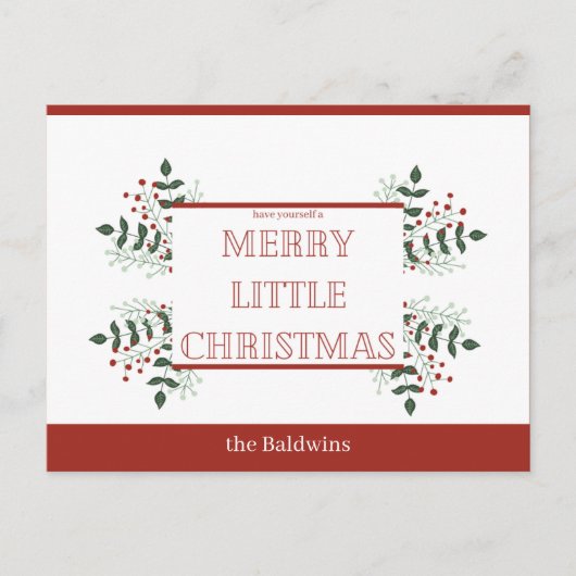 小さメリーなクリスマス赤と緑 ポストカード (正面)