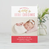 小さメリーなクリスマス |写真の誕生のお知らせ シーズンカード (スタンド正面)