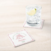 小さユニークなパンプキンありがとう赤ちゃんシャワー スクエアペーパーコースター (インサイチュ)