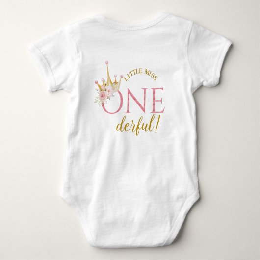 小さ恋しく思な一つのダーフル、プリンセス誕生日。ベビーボ ベビーボディスーツ (裏面)