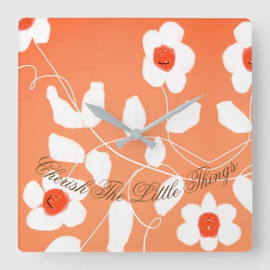 小さ感動的な物を四角い時計 スクエア壁時計 (正面)