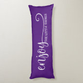 小さ楽しむい物引用文紫ホワイト ボディピロー (裏面 (縦))