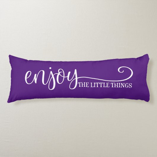 小さ楽しむい物引用文紫ホワイト ボディピロー (正面)