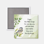 小さ楽しむい物感動的引用文かわいい鳥 マグネット (正面/裏面)