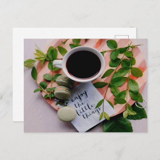 小さ楽しむなものコーヒークッキー平和 ポストカード (正面/裏面)