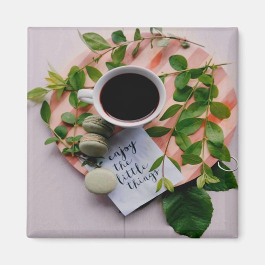 小さ楽しむなものコーヒークッキー平和 マグネット (正面)