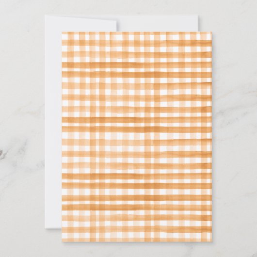 小さ素朴な男女兼用かぼちゃの赤ちゃんシャワー 招待状 (裏面)