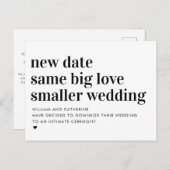 小さ結婚い恋タイポグラフィの小型化 案内ポストカード (正面/裏面)