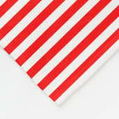 小さ赤と白い水平のストライプ フリースブランケット (角)