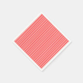 小さ赤と白い縦型のストライプ紙 スタンダードカクテルナプキン (角)