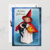 小すてきさな魔女からのハロウィーン ポストカード (正面/裏面)