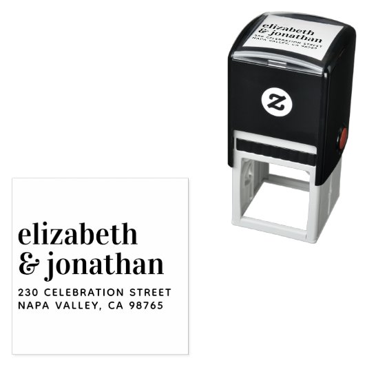 小はっきりしたタイポグラフィ結婚差出人住所 セルフインキングスタンプ (インサイチュ)