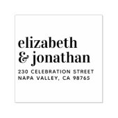 小はっきりしたタイポグラフィ結婚差出人住所 セルフインキングスタンプ (デザイン)