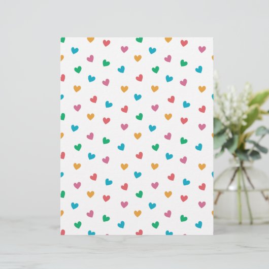 小よくはしゃぐハートパターンスクラップブック紙 (スタンド正面)