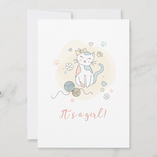 小よくはしゃぐ子の赤ちゃんガールシャワー 招待状 (裏面)