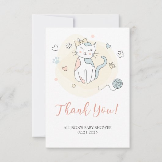 小よくはしゃぐ子の赤ちゃんシャワー サンキューカード (正面)