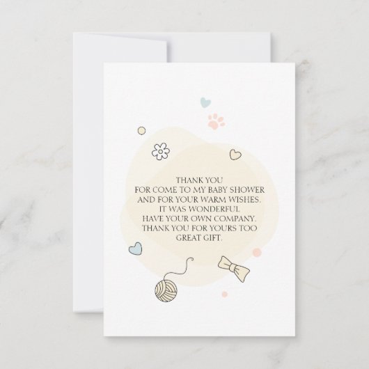 小よくはしゃぐ子の赤ちゃんシャワー サンキューカード (裏面)