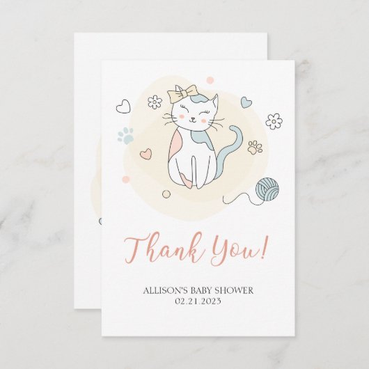 小よくはしゃぐ子の赤ちゃんシャワー サンキューカード (正面/裏面)