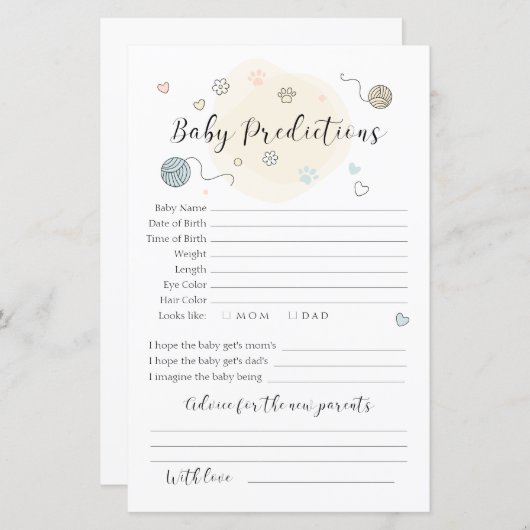 小よくはしゃぐ子猫のベビー予測 (正面/裏面)