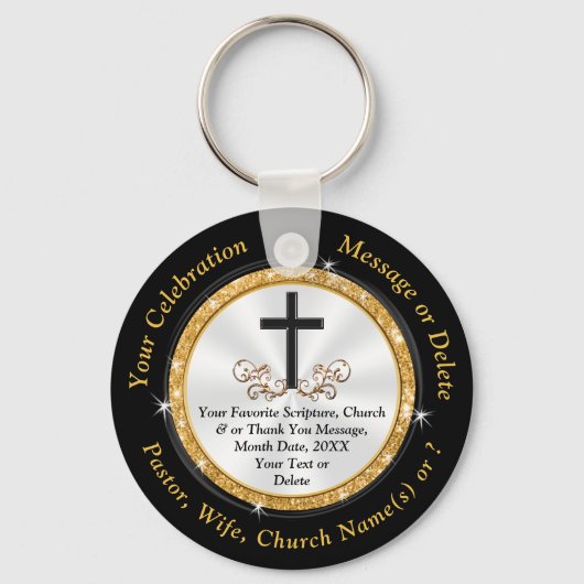 小エレガントさな宗教的な贈り物、任意の大事な行事 キーホルダー (正面)