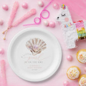 小エレガントさな真珠が赤ちゃんシャワーの途中にある ペーパープレート (パーティー)
